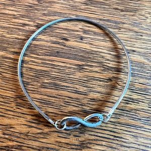 Upcycled infinity charm bracelet